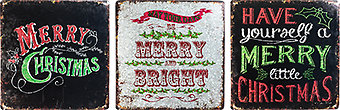 Assorted Shimmery Holiday Signs