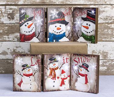 Lightup Snowman Trifold Tabletop
