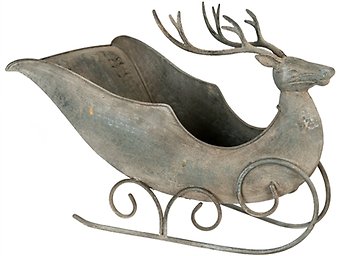 Metal Gray Deer Sleigh