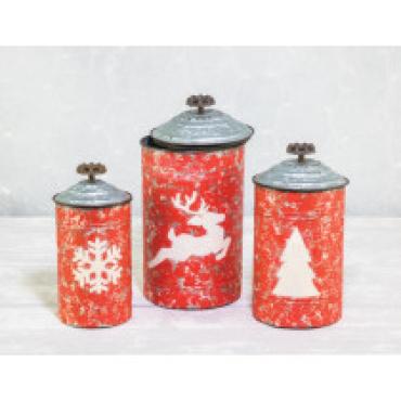 Rustic Holiday Canister Set