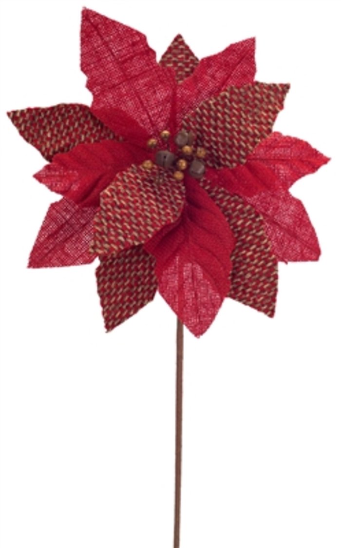 Burlap Poinsettia Stem