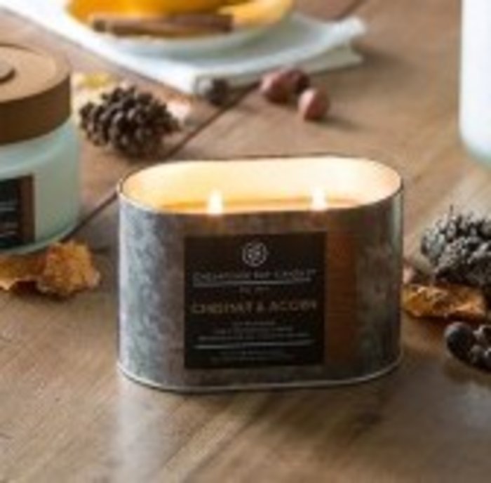 Chestnut & Acorn Double Wick Tin Candle