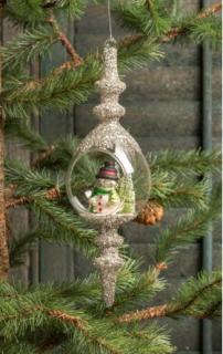 Snowman Glass Finial Ornament