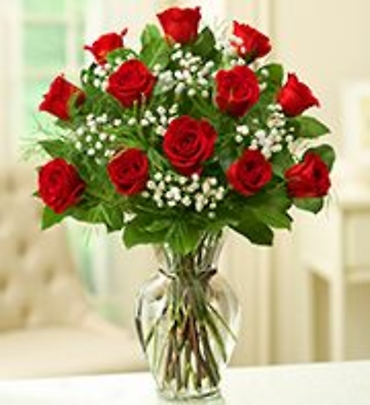 One Dozen Red Roses Arranged
