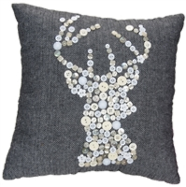 Gray/White Woven Fabric Pillow