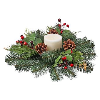 Berry Mix Pine Candle Ring