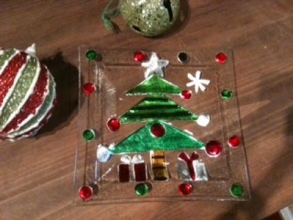 Square Glass Tree Plate
