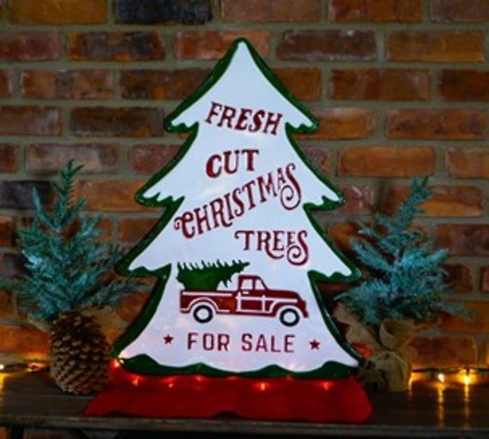 Tree Shaped Metal Sign