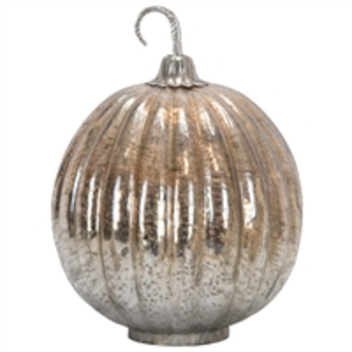 Large Foil Glass Lustre Mercury Pumpkin