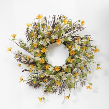 Natural Twig Daisy Wreath