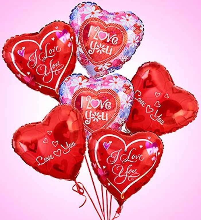 Half Dozen Valentine Balloons