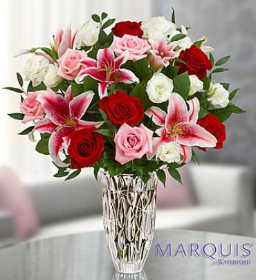 Marquis by Waterford Red Rose and Lily Bouquet