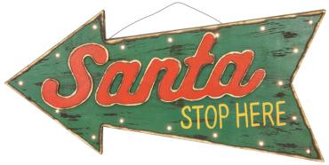 Santa Stop Arrow Sign