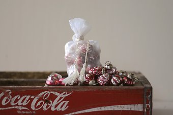 Embossed Mercury Glass Ornaments In Organza Bag