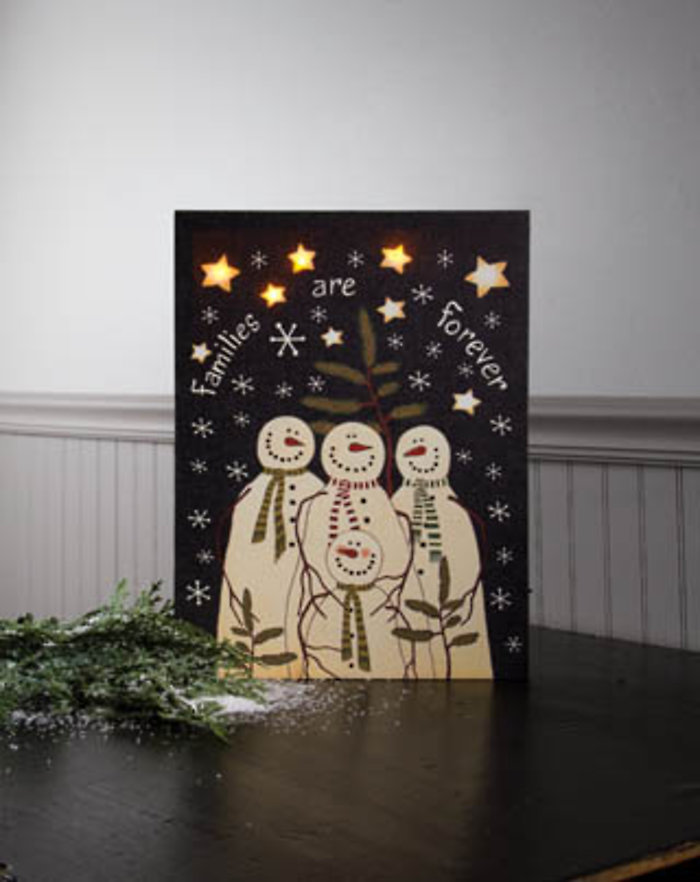 Lighted Snowman Family Canvas46252