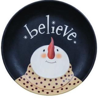 Believe Snowman Plate