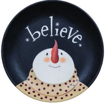 Believe Snowman Plate