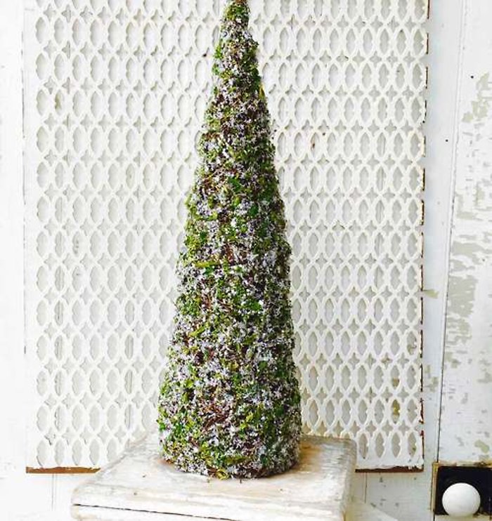 24\" Mossy Snow Cone Tree