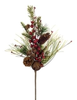 Pine and Berry Spray with Bells