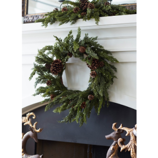 Cypress Wreath w/Pinecone