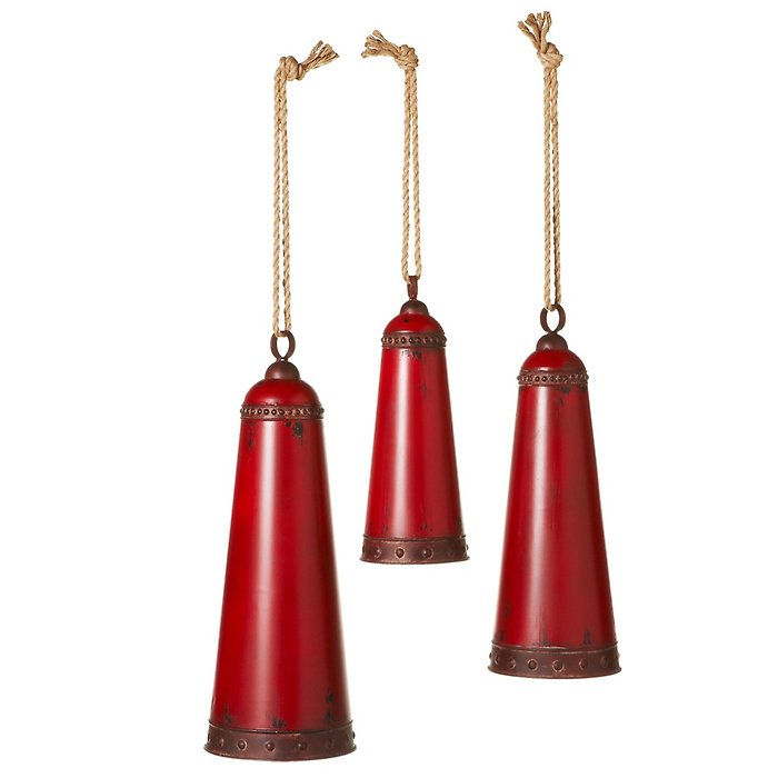 Large Distressed Red  Iron Bell