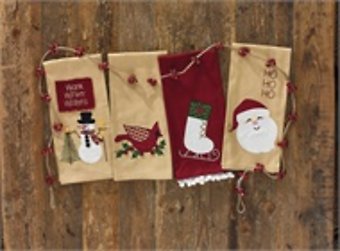 Hohoho Santa Applique Dishtowel