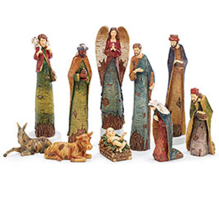 Hand-painted resin 10 piece nativity setlimb.
