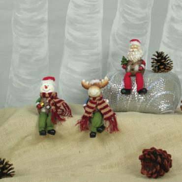 Holiday Santa, Snowman, and Moose