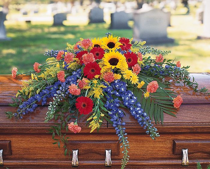 Vibrant Summer Casket Spray