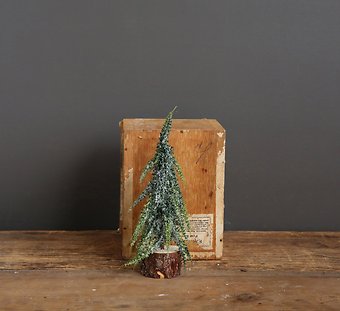 Faux Fir Tree w/ Snow & Wood Base