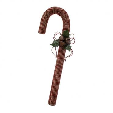Large Red Burlap Candy Cane