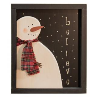 Believe Snowman Window Box