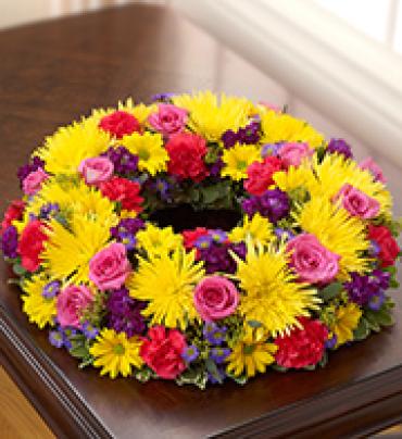 Cremation Wreath-Multicolor Bright
