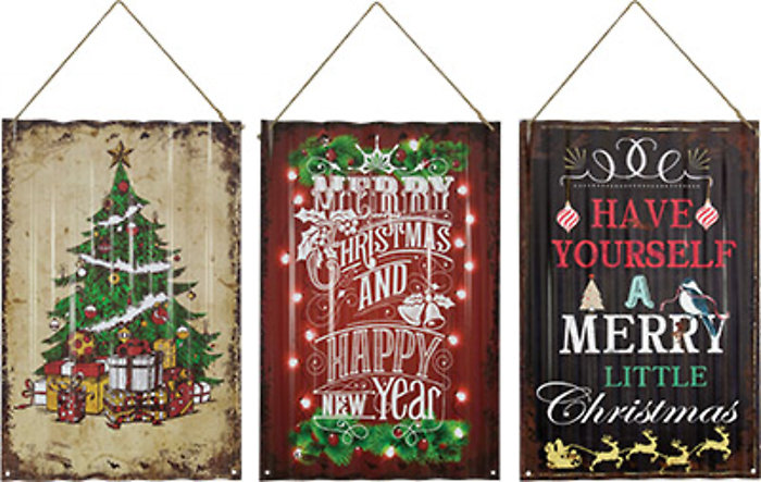 Christmas Rippled Metal Sign