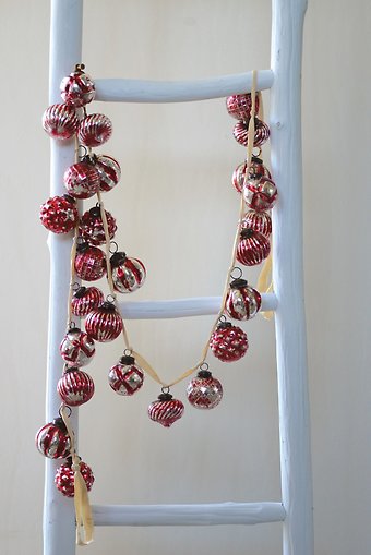 Mercury Glass Ball Ornament Garland