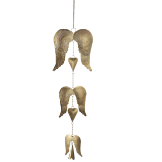 Hanging Angel Wings w/ Bell Wind Chime