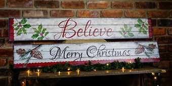 XL Christmas Slatted Sign