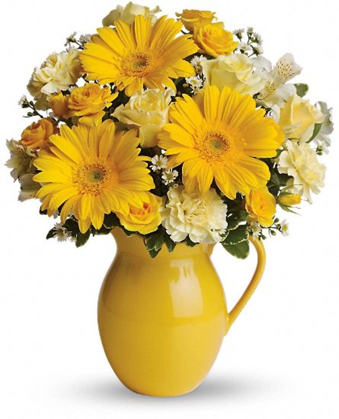 Teleflora\'s Sunny Day Pitcher of Cheer