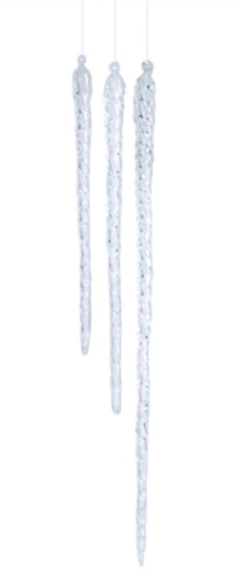 Glass Icicle (Set of 3) 10\", 12\", 16\"