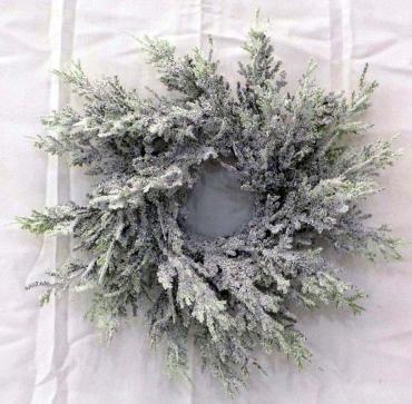 2in (9in spread) Illinois Flocked Pine Candle Ring