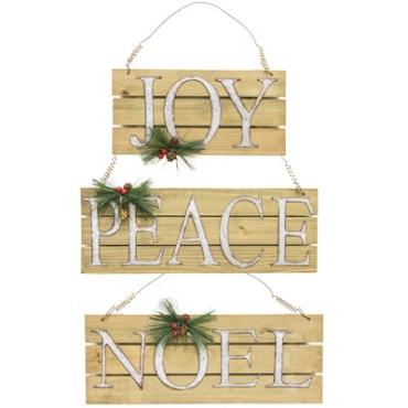 Peace/Noel/Joy Wood Plaques