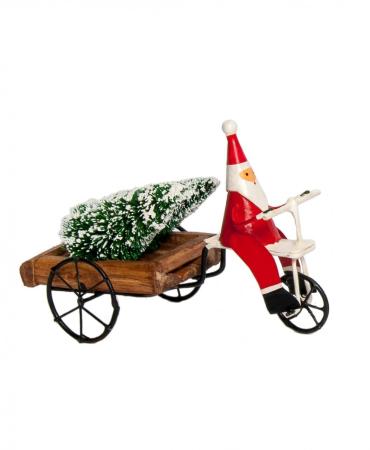 4.5\" Santa with Bottlebrush Tree