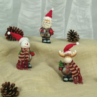 Scarved Santa, Snowman, Moose
