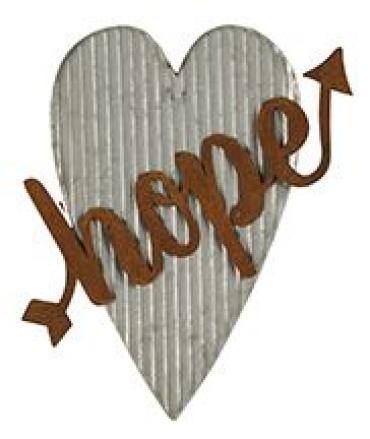 Hope Corrugated Metal Heart