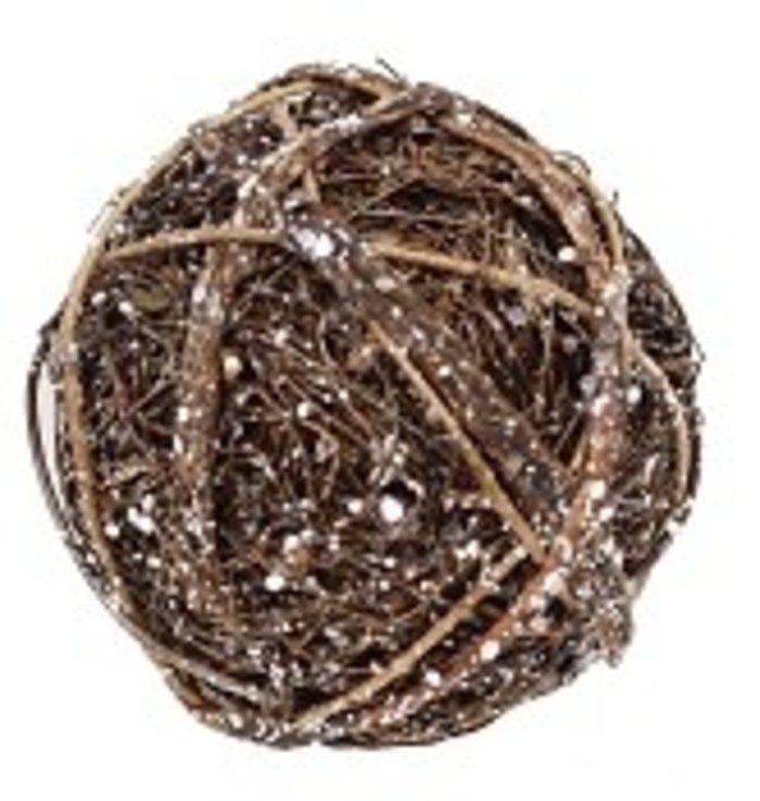 4in Glitter Rattan Ball