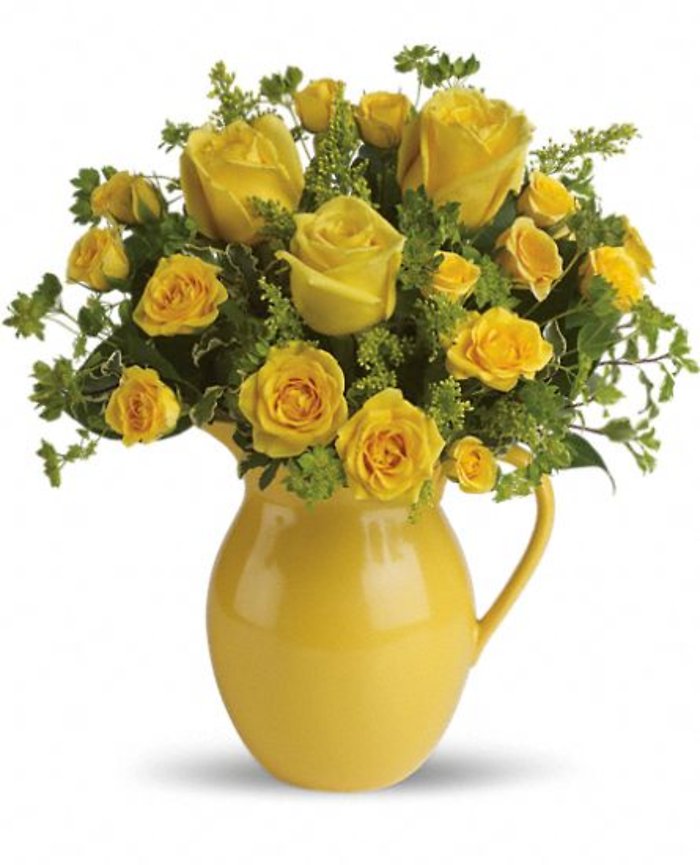 Teleflora\'s Sunny Day Pitcher of Roses