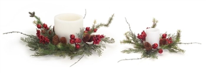 Small Berry/Pine Candle Ring