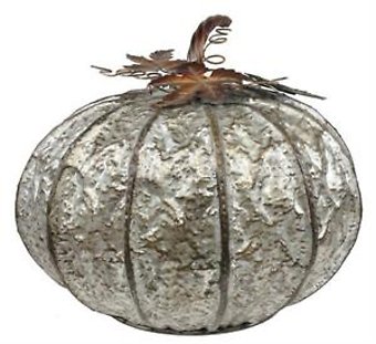 Short Galvanized Tin Pumpkin