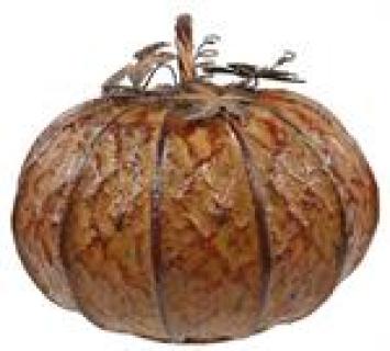 Large Tin Pumpkin with Stem