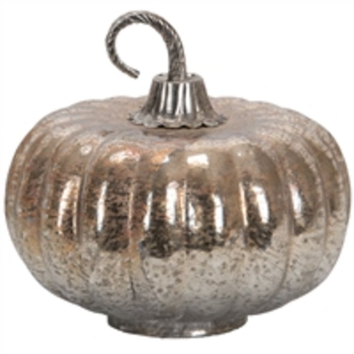 Medium Foil Glass Lustre Mercury Pumpkin